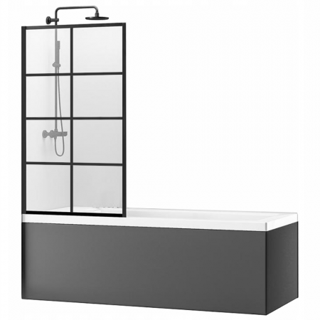 Шторка для ванни REA LAGOS-1 FIX 80 BLACK постійна
