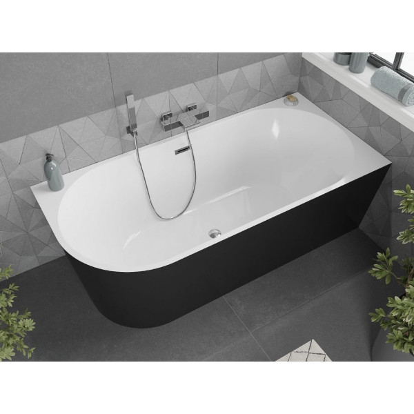 Ванна кутова MEXEN MIA 170x80 BLACK WHITE акрилова права