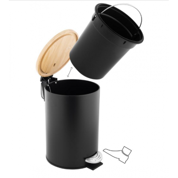 Кошик для сміття YOKA VINI BLACK BAMBOO 3л.