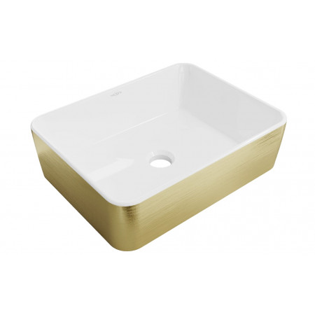 Умивальник (раковина) MEXEN CATIA BRUSHED GOLD WHITE накладний