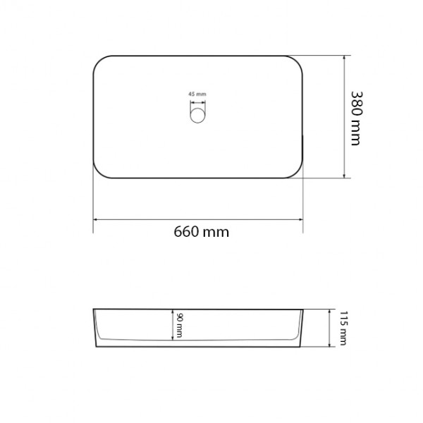 Умивальник (раковина) VBI VESTONE 65 WHITE накладний