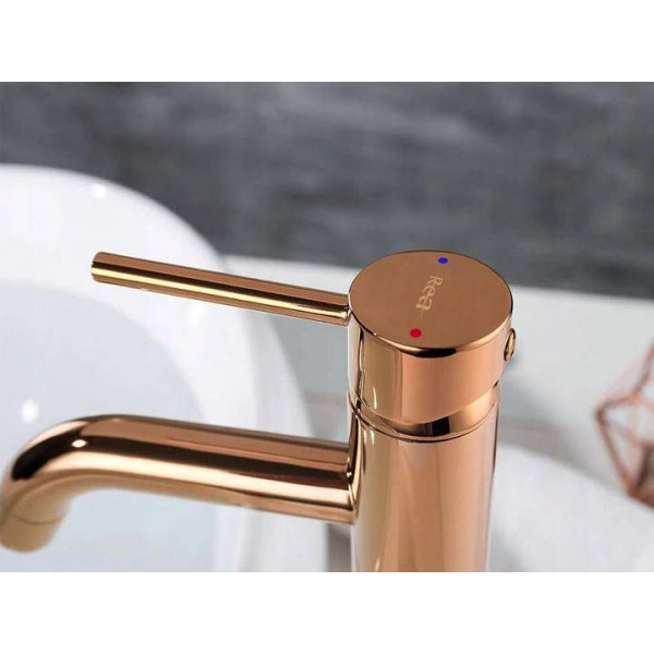 Змішувач для раковини (умивальника) REA LUNGO ROSE GOLD золото рожеве