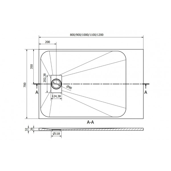 Душовий піддон MEXEN HUGO 100x70 BLACK