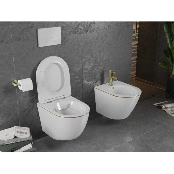Підвісний унітаз MEXEN LENA WHITE GOLD EDGE *