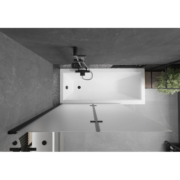 Шторка для ванни MEXEN CASTOR-2 120 MATT BLACK складана