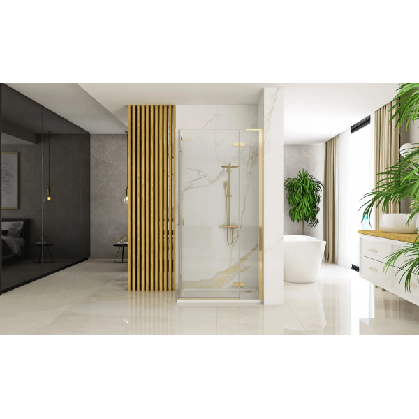 Душова кабіна REA HUGO 90х90 BRUSHED GOLD подвійна