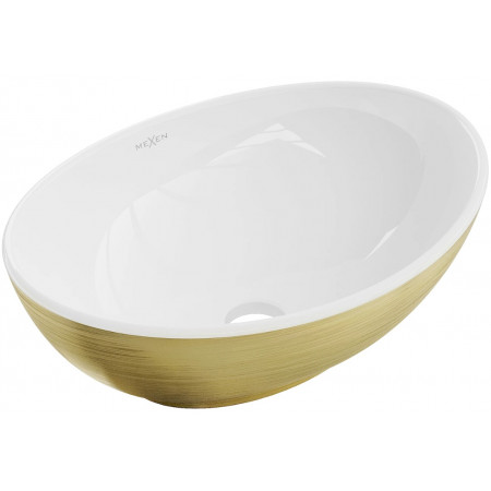 Умивальник (раковина) MEXEN ELZA BRUSHED GOLD WHITE накладний