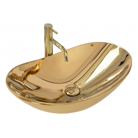 Умивальник (раковина) REA ROYAL GOLD золотий накладний