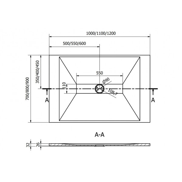 Душовий піддон MEXEN TORO 140x90 BLACK