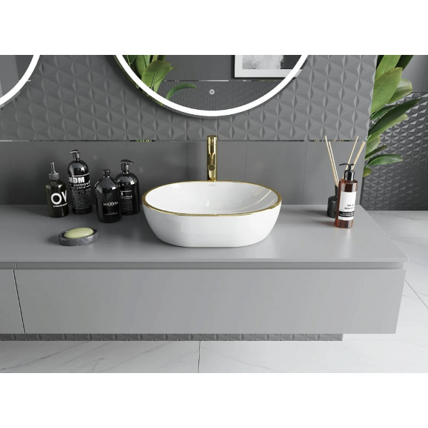 Умивальник (раковина) MEXEN VIKI WHITE GOLD EDGE накладний