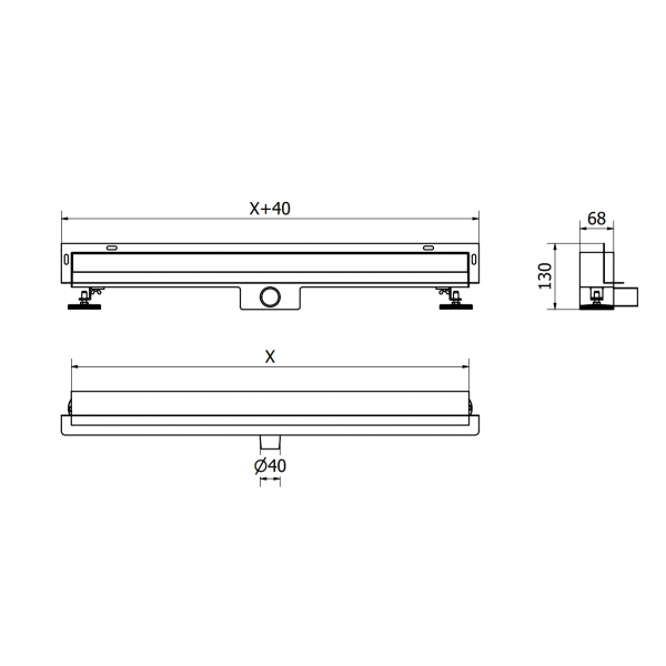 Трап для душу MEXEN FLAT 100 WALL 2в1 настінна сталь