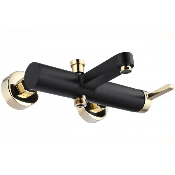 Змішувач для ванни та душу REA POLO BLACK GOLD настінний з виливом