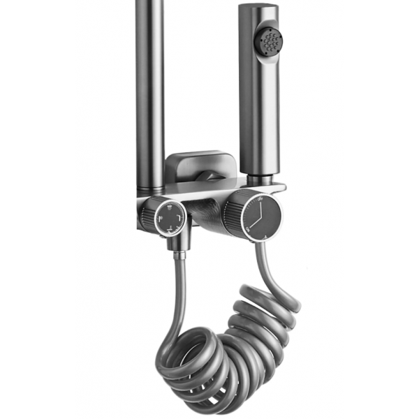 Душовий гарнітур REA HELIX NICKEL BRUSHED матовий нікель з виливом *