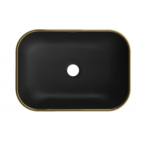 Умивальник (раковина) MEXEN RITA BLACK MATT GOLD EDGE накладний *