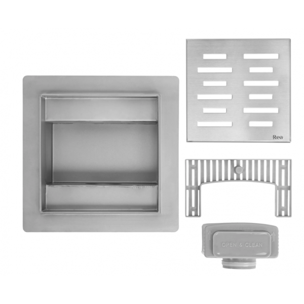 Трап для душу REA LINE 12x12 NICKIEL BRUSHED
