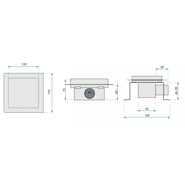 Трап для душу REA CROSS 15x15 NICKIEL BRUSHED