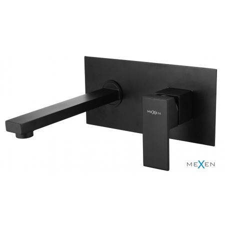 Змішувач для раковини (умивальника) MEXEN CUBE BLACK + BOX прихованого монтажу