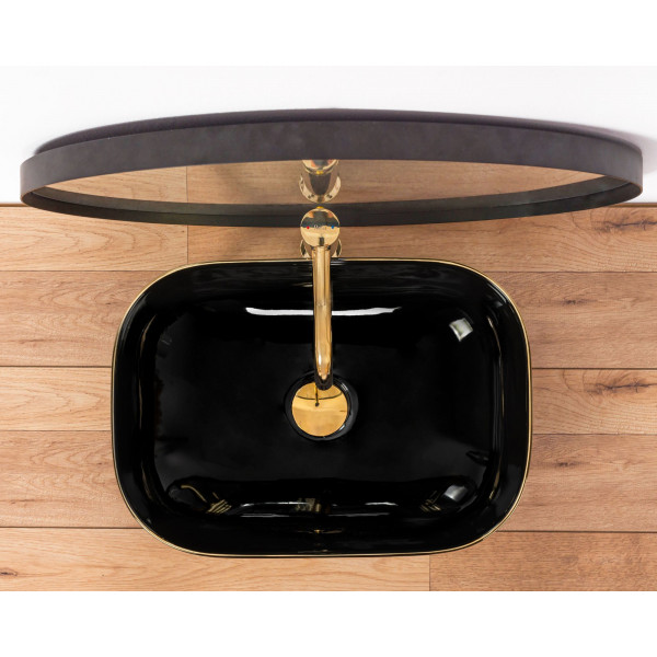 Умивальник (раковина) REA BELINDA BLACK GOLD EDGE накладний *