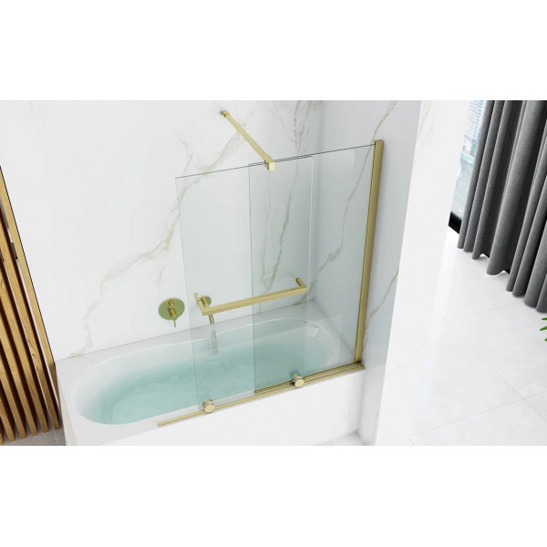 Шторка для ванни REA FABIAN 100 BRUSHED GOLD розсувна