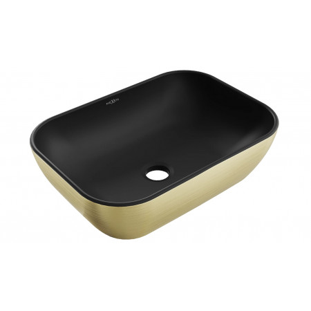Умивальник (раковина) MEXEN RITA GOLD BRUSHED BLACK MATT накладний