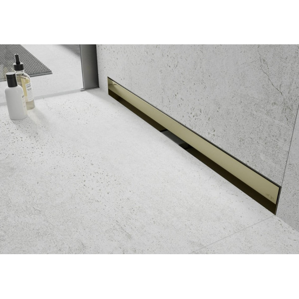 Трап для душу MEXEN FLAT 120 WALL GOLD 2в1 настінний золотий