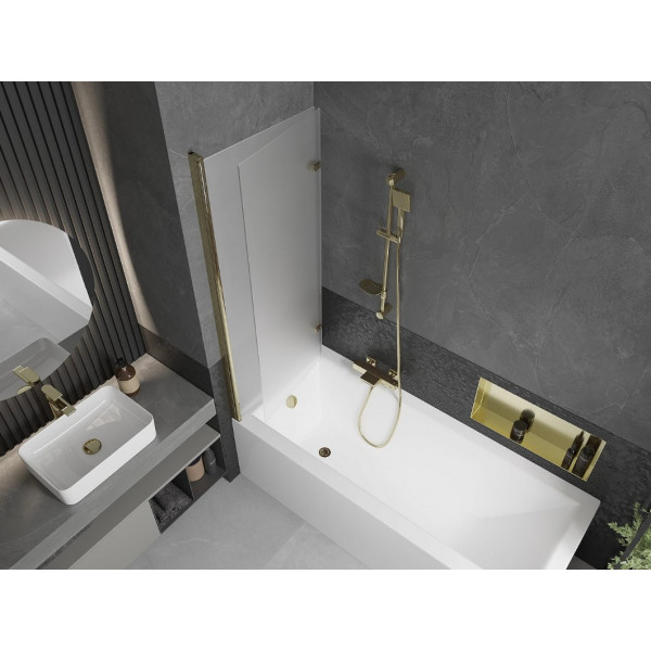 Шторка для ванни MEXEN CASTOR-2 120 MATT GOLD складана