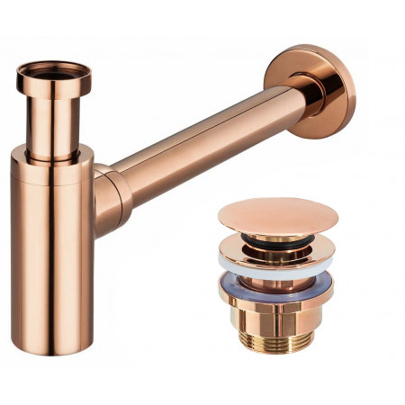 Сифон для раковини REA ROSE GOLD універсальний + CLICK-CLACK *