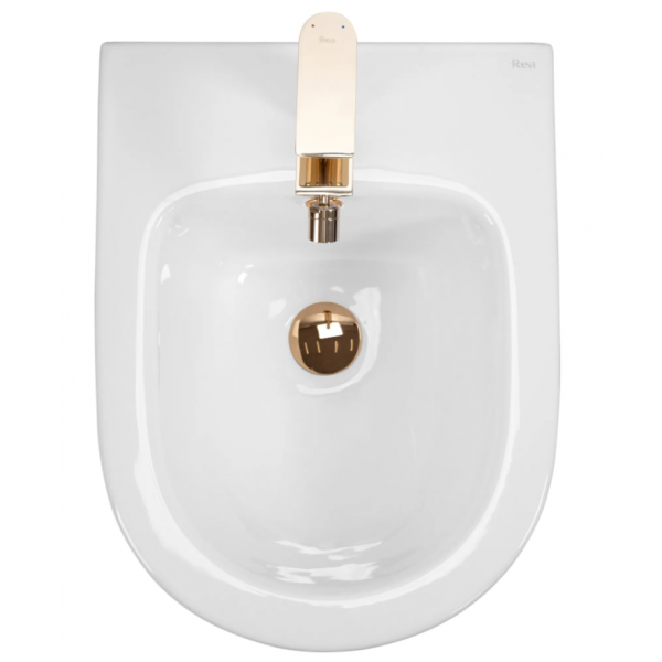 Підвісний біде REA CARLO MINI WHITE GOLD EDGE білий
