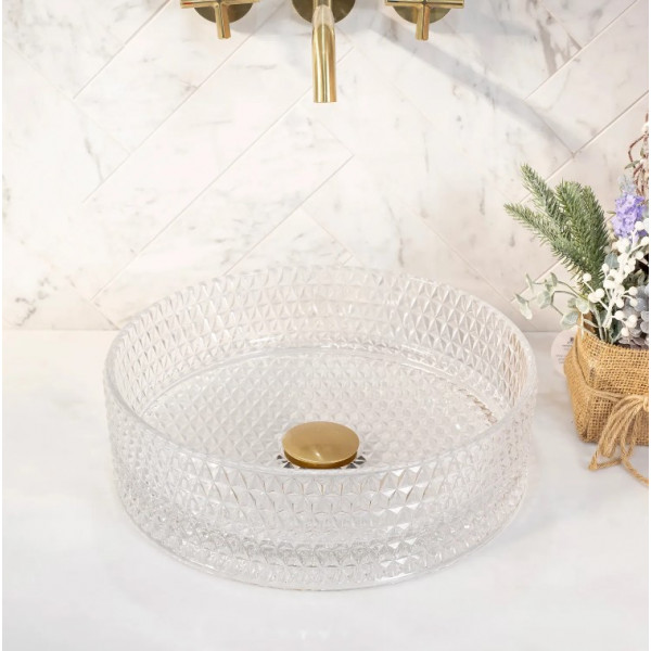 Умивальник (раковина) REA CRISTAL TRANSPARENT накладний