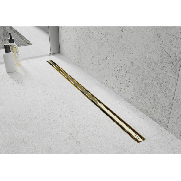 Трап для душу MEXEN FLAT 130 SLIM GOLD 360 ° золотий