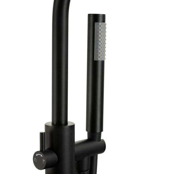 Змішувач для ванни CORSAN LUGO BLACK MATT чорний підлоговий