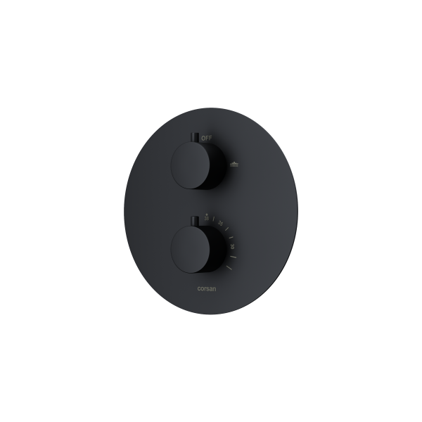 Душова система CORSAN LUGO BLACK з термостатом + BOX прихованого монтажу