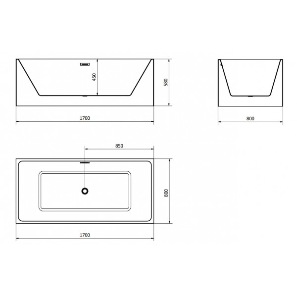 Ванна окрема MEXEN NITA 170x80 WHITE акрилова