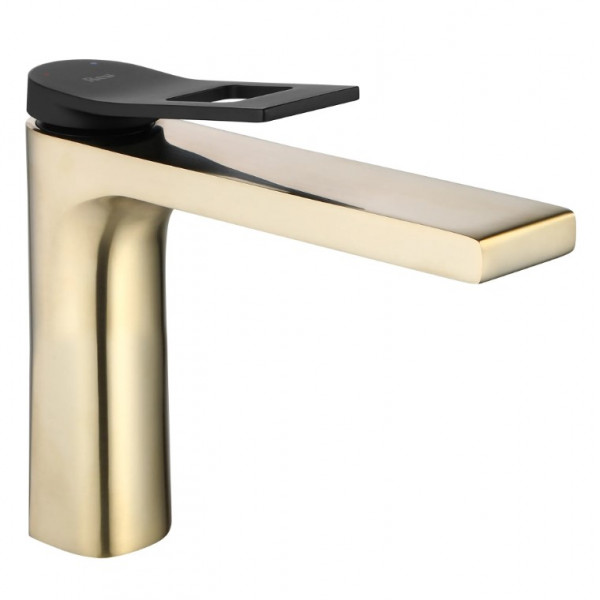 Змішувач для раковини (умивальника) REA SOUL BRUSHED GOLD золотий матовий низький