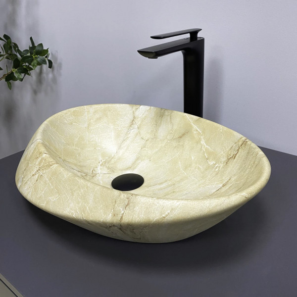Умивальник (раковина) VBI ROTELLO BEIGE ONYX MATT накладний