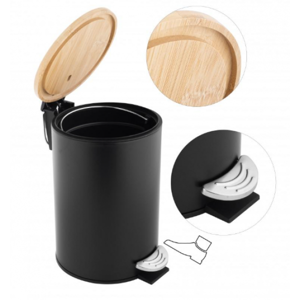 Кошик для сміття YOKA VINI BLACK BAMBOO 3л.