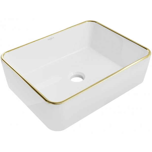 Умивальник (раковина) MEXEN CATIA WHITE GOLD EDGE накладний