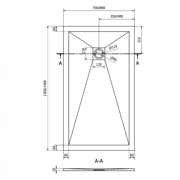 Душовий піддон MEXEN STONE+ 140x70 GREY