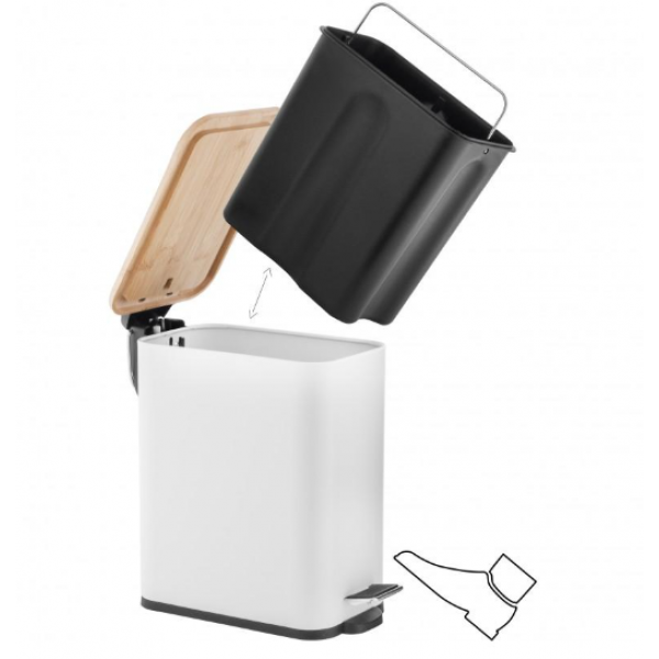 Кошик для сміття YOKA MOBY WHITE BAMBOO 5л.