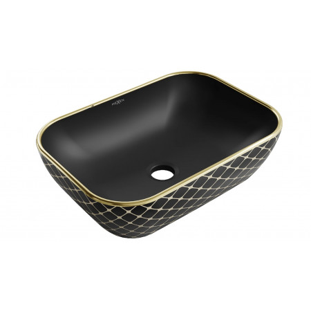 Умивальник (раковина) MEXEN RITA BLACK MATT DIAMOND GOLD накладний
