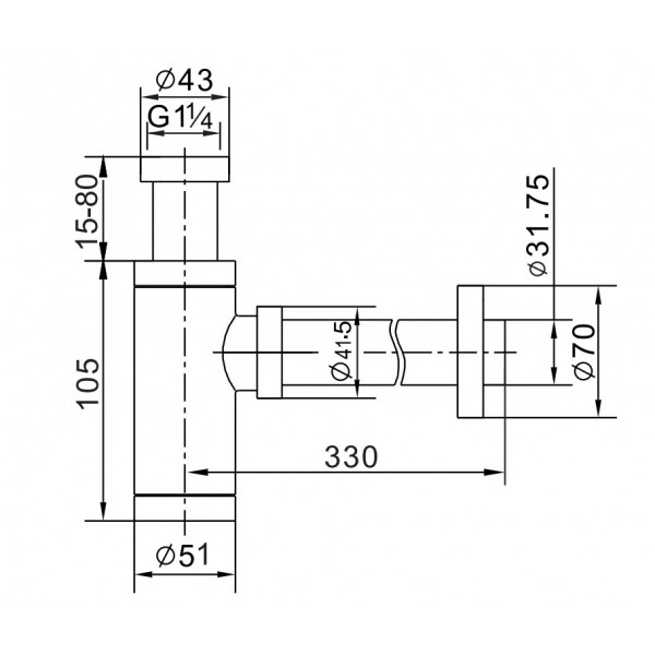 Сифон для раковини MEXEN GRAPHITE універсальний
