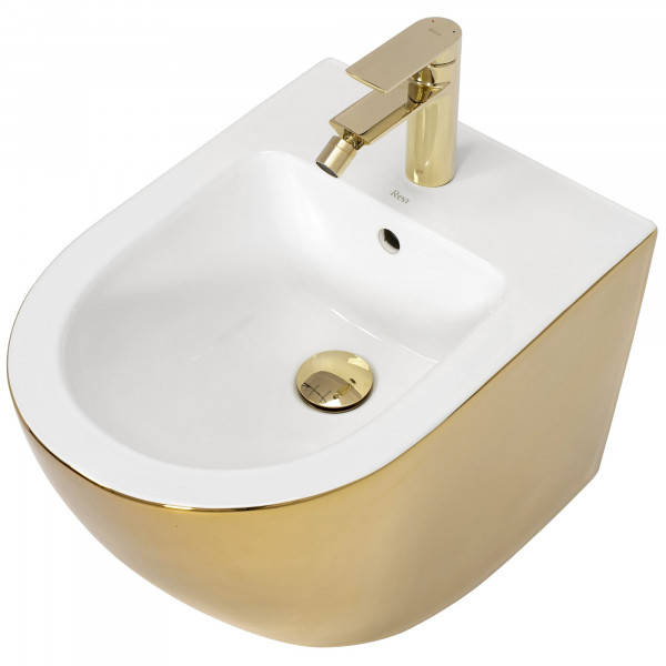 Підвісне біде REA CARLO MINI GOLD WHITE