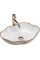 Умивальник (раковина) REA PEARL WHITE GOLD EDGE накладний