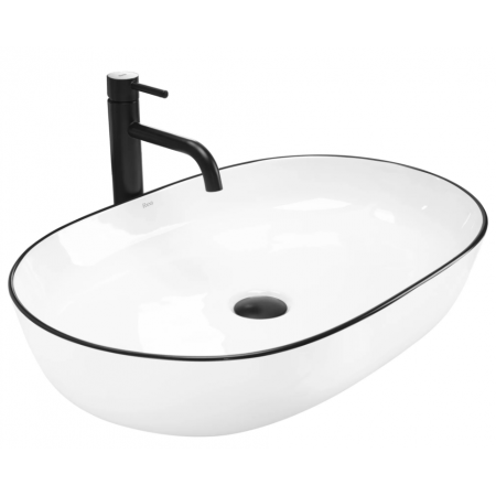 Умивальник (раковина) REA CLEO 61 WHITE BLACK EDGE накладний