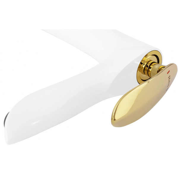 Змішувач для раковини (умивальника) REA ORBIT WHITE GOLD низький