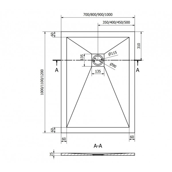 Душовий піддон MEXEN STONE+ 120x100 GREY