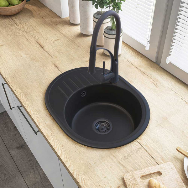 Кухонна мийка GRANITAN LUXOR BLACK чорна