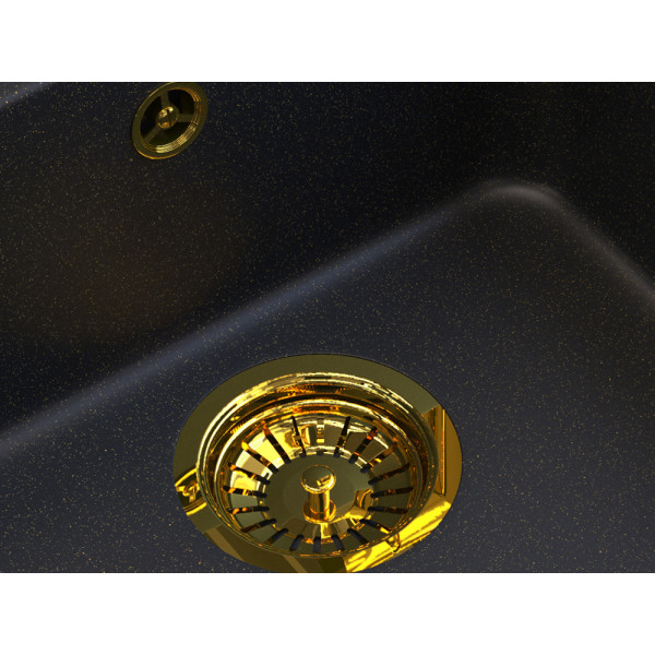 Кухонна мийка GRANITAN MILANO BLACK GOLD чорна із золотим вкрапленням *