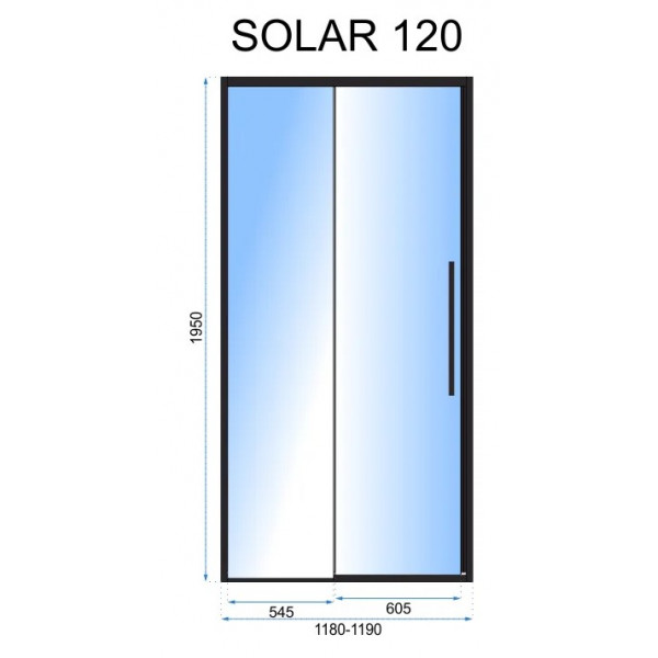 Душові двері REA SOLAR 120 BLACK