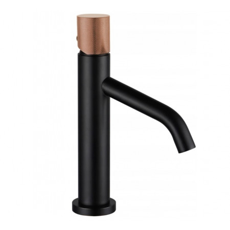Змішувач для раковини (умивальника) MEXEN RUMBA ONE BLACK ROSE GOLD високий